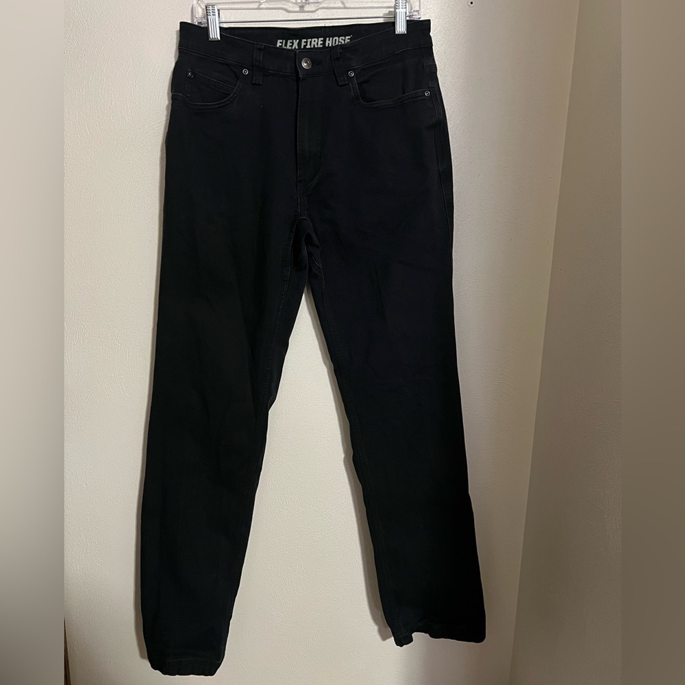 DULUTH TRADING Classic Flex Fire Hose 5 Pocket Canvas Pants‎ Black Men's 32 x 34